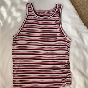 COPY - AEO | red stripped ribbed tank top